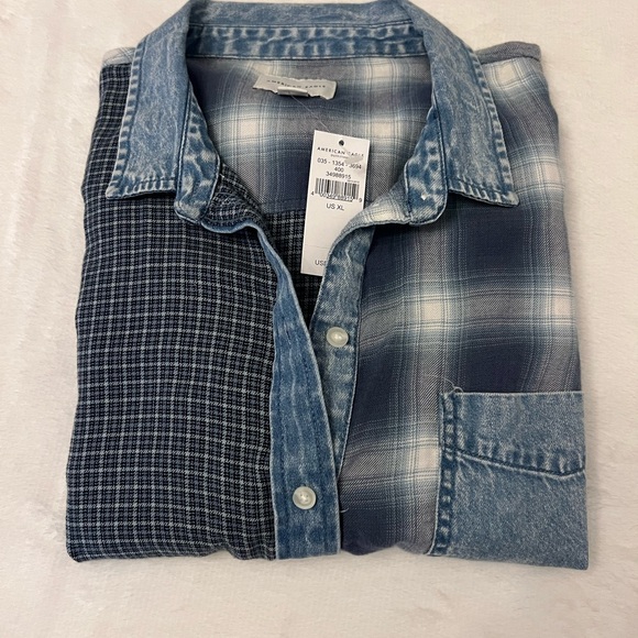 American Eagle Outfitters Tops - NWT Women’s American Eagle Outfitters Mixed Plaid Blue Shirt